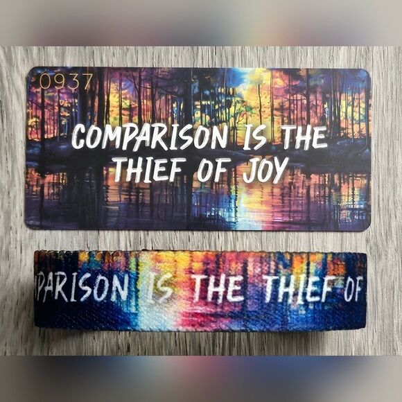 ZOX "COMPARISON IS THE THIEF OF JOY" #937 INTERACTIVE MED  collectible wristband - Picture 2 of 5
